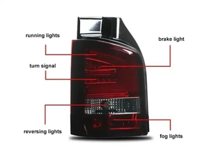 Fanale posteriore per auto, luce posteriore a LED, luce posteriore a LED con indicatore di direzione, luce dei freni per <span class=keywords><strong>Volkswagen</strong></span> <span class=keywords><strong>Caravelle</strong></span> <span class=keywords><strong>T5</strong></span> 2003-2009 - Product Image 5