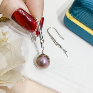 Accesorios de Plata S925 para DIY con Perlas, Bandeja Vacía con Textura para Joyería, Pendientes con Perlas de 8-12mm, Categoría de Producto: Pendientes de Perlas-20968 - Product Image 2