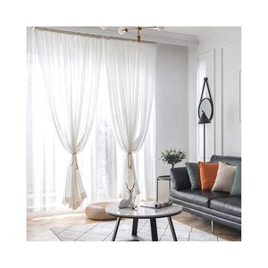 Rideau en voile de Offre Spéciale fourniture d'usine <span class=keywords><strong>rideaux</strong></span> en tulle solide en polyester doux pour la maison toile de fond salon chambre - Product Image 1