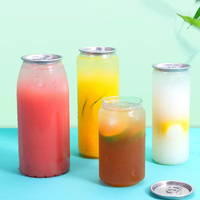 Bouteille en plastique personnalisée pour jus avec bouchon à ouverture facile, transparente, 500 ml, 650 ml, 16 oz, qualité alimentaire pour boissons, sodas et entreprises de distribution