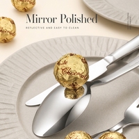 Ensemble de couverts en acier inoxydable moderne, cuillères, fourchettes, couteaux argentés, vaisselle de restaurant, prix bas pour la maison et les fêtes