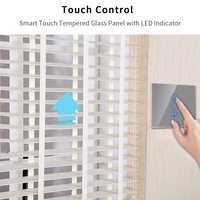 Panel de vidrio templado duradero SLS, interruptor de pared táctil inteligente, interruptor de rodillo de cortina Zigbee con conectividad WiFi de corriente máxima de 10A