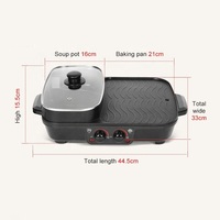 Fabricant de hotpot électrique de table intérieur sans fumée bbq gril électrique bbq barbecue électrique avec hot pot