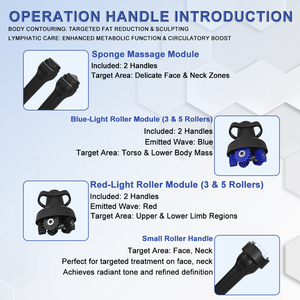 Dispositivo Portátil <span class=keywords><strong>7</strong></span> en 1 para Adelgazar, Drenaje Corporal, Desintoxicación Linfática, Moldeador Corporal 360 °   Máquina de Masaje con Rodillos Rotatorios - Product Image 5