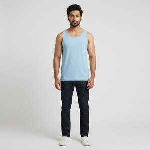Camiseta sin Mangas Personalizada a Buen Precio, Cuello Redondo, Corte Regular, Algodón, Camiseta sin Mangas para Hombre, Elasticidad Moderada, Fabricante de Ropa para Hombre de Talla Grande - Product Image 1