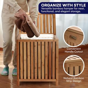 Bamboo Cloth Hanger Rack <strong>Laundry</strong> Storage Basket Display Portable Bamboo Cloth Hanger Rack <strong>Laundry</strong> and Bamboo <strong>Wooden</strong> <strong>Laundry</strong> <strong>Box</strong> - Product Image 3