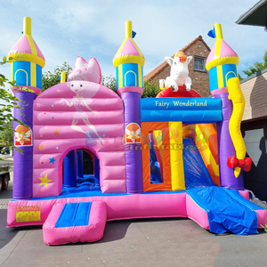 Castillo inflable mágico con tobogán, casa de brinco para niños. - Product Image 1