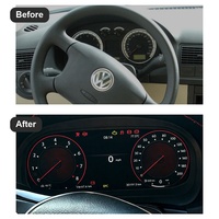 Écran LCD numérique de 12,3 pouces pour tableau de bord, intégrant CarPlay et Android Auto, compatible avec VW Golf MK4 2000-2006
