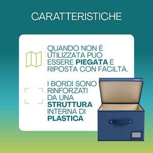 Organizador de Armario de Tela Azul con Ventana 33x28x16 cm, Caja Ahorradora de Espacio con Marco Metálico para Almacenamiento de Ropa - Product Image 3