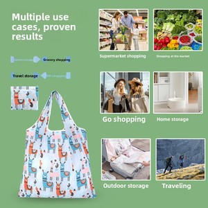 Bolsa de Compras Plegable de Poliéster, Práctica y Portátil para Viajes, Estilo de Dibujos Animados, Uso Transfronterizo - Product Image 5