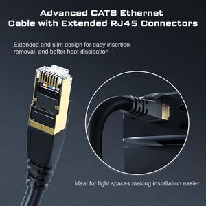 Câble réseau RJ45 CAT8 S/FTP haute vitesse personnalisé 40G, cordon de brassage <span class=keywords><strong>LAN</strong></span>, de 1M à <span class=keywords><strong>20m</strong></span>, vente chaude - Product Image 4