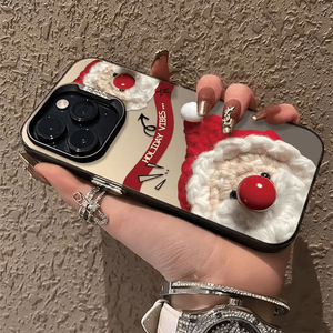 เคสโทรศัพท์ iPhone16ProMax ลายซานตาคลอสจมูกแดงสุดหรู พร้อมที่จับโทรศัพท์ น่ารัก ดีไซน์สร้างสรรค์ สำหรับรุ่น 13 และ 12 แบบแข็ง - Product Image 2