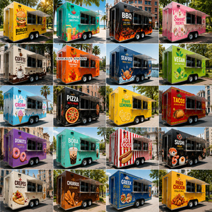 DOT CE Custom Made Dessert Trailer Galvanized Steel Full Kitchen For Factory <b>Direct</b> Ice Cream Fast Business Food Truck - Product Image 2