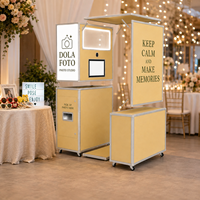 Mesin Foto Booth Layanan Mandiri Komersial Modular Layar Sentuh Smartphone iPad Perakitan Mudah Pengiriman Paket Datar Hemat Biaya