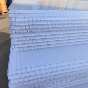 Uv Polycarbonate Hollow Sheet 10mm 12mm 14mm 16mm Uv Protected Twinwall Polycarbonate Hollow Sun Sheet