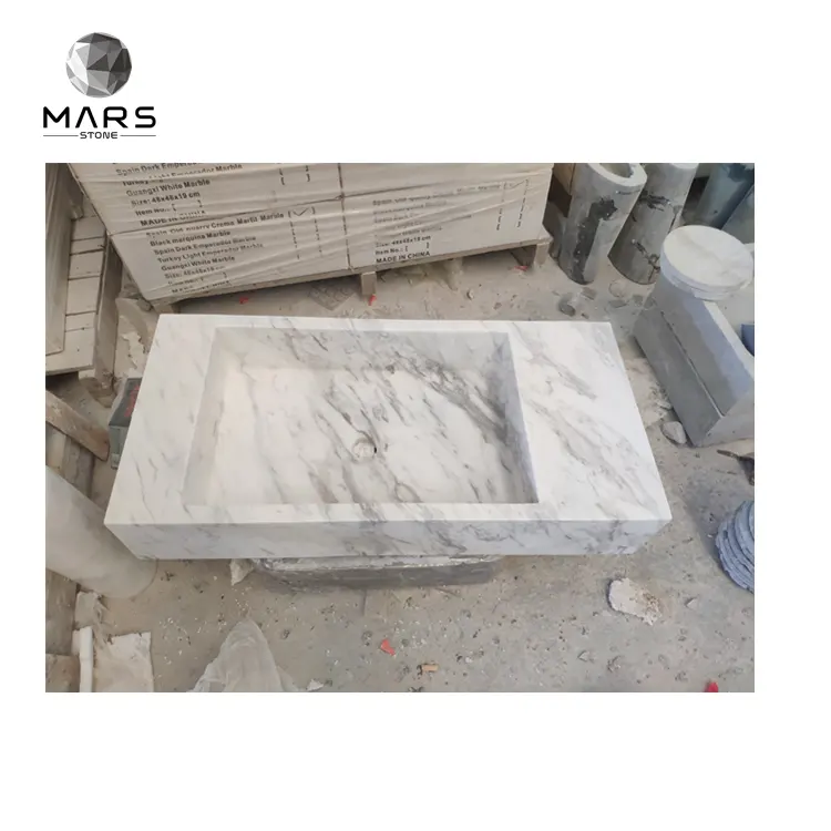 Professional Factory Supply Custom Design Popular Type White Marble Wash Basin Stone Sink