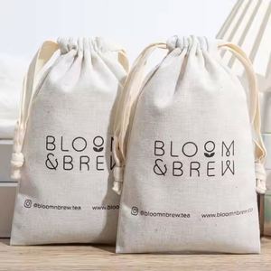 Custom Cotton <b>Drawstring</b> <b>Pouch</b> Bag Organic Cotton Gift Jewelry Packaging Bag Eco-Friendly Storage Gift Bag for Party Favor - Product Image 1