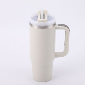 Mug de voyage H2.0 avec poignée, 30 oz, double paroi isolée, couvercle, paille, antidérapant, logo personnalisé OEM - Product Image 4