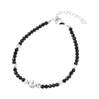 Haute qualité été pierre naturelle oeil de chat perles Bracelet hommes 925 argent Sterling noir spinelle perlé Bracelet pour femmes filles