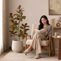 Arbre artificiel de magnolia de 1,2 m en PE, écologique, ignifuge, résistant aux UV, pot noir, vente en gros directe usine