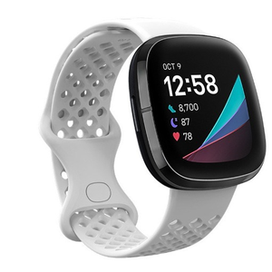 Bracelet de montre de sport étanche à la mode S L taille trou bracelet de montre en Silicone officiel respirant pour <span class=keywords><strong>fitbit</strong></span> Versa 3 sens - Product Image 1