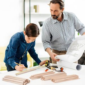 Palos de madera de <span class=keywords><strong>balsa</strong></span>, varillas de espiga de madera cuadradas, tiras para manualidades, palos de madera sin terminar para manualidades, arquitectura en miniatura - Product Image 6