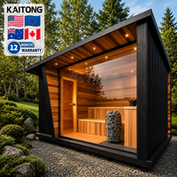 Sauna Exterior Moderna Kaitong Buiten 2 4 6-8 para 2 a 8 Personas, de Cedro Rojo y Madera de Hemlock, con Vapor Seco Finlandés para Quemar Grasa, para el Hogar