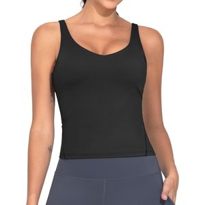 Women's Longline Sports Bra Wirefree Padded Yoga Tank Top Spaghetti Strap Scoop Neck Breathable Sweat Wicking Quick Dry Four - Product Image 2