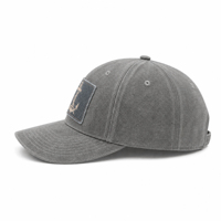 Casquette de baseball structurée à 6 panneaux en coton délavé vintage personnalisée, casquette snapback grise de haute qualité avec logo brodé