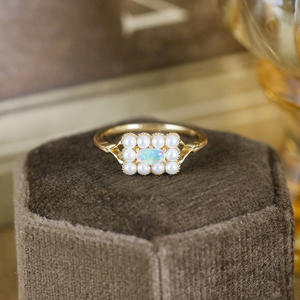 Fabricantes al por mayor Rectangular lado a lado con incrustaciones <span class=keywords><strong>de</strong></span> perlas Dream Retro Opal Elegant Shell Beads Exquisita joyería - Product Image 2