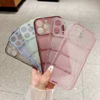 Nouvelle coque de téléphone en maille à dissipation thermique 2026 pour iPhone 17 Air 16 15 14 13 12 11 Pro Max Plus, couleur bonbon, antichoc, souple