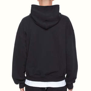 Sudadera con capucha de peso pesado extragrande de algodón con logotipo impreso personalizado para hombre Sudadera con capucha y hombros caídos con diseño frontal - Product Image 4