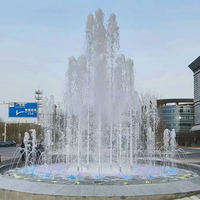 Fuente de Agua Moderna en Oferta, Fuente Musical de Agua Colorida de Acero Inoxidable para Exteriores