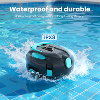 Robot de nettoyage de piscine avec fonction de balayage et d'aspiration Dolphin, capteur pour stationnement automatique et charge rapide