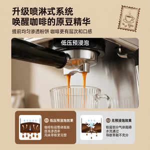 เครื่องชงกาแฟเอสเพรสโซกึ่งอัตโนมัติสแตนเลสสตีล 20 บาร์ ถังน้ำ 1.2 ลิตร เครื่องชงกาแฟอเนกประสงค์สำหรับใช้ในบ้าน - Product Image 2