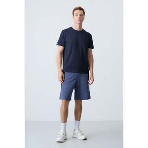 Shorts pour hommes en coton épais, doux et texturé, coupe standard, basique - 81280 - Oil - Product Image 2