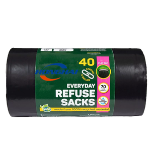 ถุงขยะแบบหนาพิเศษ 25 ปอนด์ ขายส่ง ถุงขยะแบบมีก้นข้าง ขนาด 26x36 นิ้ว 120 ลิตร ปิดผนึกด้วยความร้อน ผลิตจากพลาสติก PE แบบม้วน สำหรับซุปเปอร์มาร์เก็ต - Product Image 6