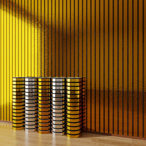 モダンメタルテクスチャストライプ防水アパート壁装飾取り外し可能自己接着3D立体彫刻壁ステッカー - Product Image 1