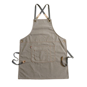 Grembiule in tela personalizzato, con cinturino incrociato sul retro, elegante per <span class=keywords><strong>pittori</strong></span>, parrucchieri, ristoranti e fioristi - Product Image 1