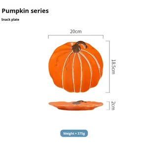 Ciotola in Porcellana Dipinta a Mano con Motivo a Zucca - Design Vintage di Lusso Retrò, Lavabile in Lavastoviglie, Ideale come Regalo Aziendale - Product Image 5