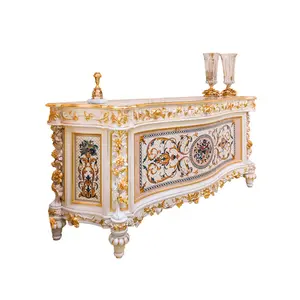 OEM promotion european elegant mirror wood sideboard luxury wine display cabinet handmade glass sideboard