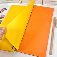 Carnet à spirale A6 jaune citron avec pages intérieures colorées, design élégant, journal étudiant, carnet de suivi des objectifs