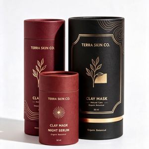 FX Luxury Kraft Paper Tube Cylinder Gift Box OEM Custom Printed Container Four-Color Printing Glossy Lamination for Tea Candle - Product Image 2