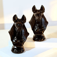 Statue d'Anubis en Obsidienne Noire Naturelle, Tête de Chacal, Dieu Égyptien de la Mort, Sculpture en Cristal pour Protection Spirituelle et Décoration Intérieure