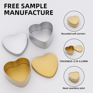 Scatola di Latta a Forma di Cuore 70x70x40mm, Contenitore Metallico Colorato per Bomboniere Romantiche, Ideale per San Valentino, Vendita all'Ingrosso - Product Image 2
