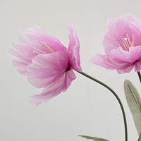 Großhandel Riesige Blumen-Requisiten Künstliche Riesen-Papierblumen Organza Silberne Tulpen Hochzeitsbühnen-Dekoration