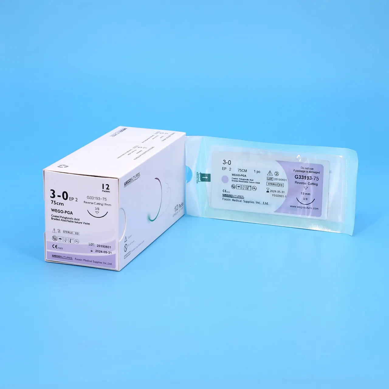With Needle Absorbable Suture Sutures Polyglycolic Acid Surgical Suture
