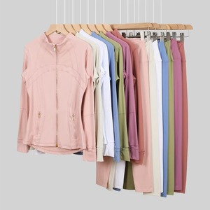 Veste de course ultra-douce effet seconde peau, coupe ajustée, entièrement zippée, à manches longues, avec passe-pouces, haut de <span class=keywords><strong>yoga</strong></span>, vêtements de sport athlétiques pour femme - Product Image 1