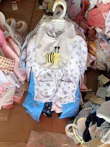 新品牌剩余库存混合套装 2 件套或 <span class=keywords><strong>3</strong></span> 件套男婴女婴连体衣棉质婴儿服装库存批量 - Product Image 6