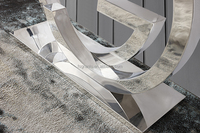 Nouvelle Arrivée Élégante Table Console en Acier Inoxydable avec Plateau en Marbre pour Mobilier d'Intérieur de Villa en Gros